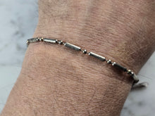 Load image into Gallery viewer, Womens Vintage Estate Sterling Silver Beaded Bracelet 4.7g E3895