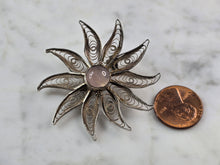 Load image into Gallery viewer, Womens Vintage Estate Sterling Silver Filigree Star Brooch 6.1g E3899