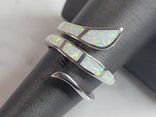 Load image into Gallery viewer, Womens Sterling Silver Modernist Opal Spiral Ring 6.9g E3919