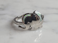 Load image into Gallery viewer, Womens Sterling Silver Modernist Opal Elephant Ring 6.7g E3920