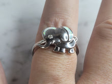 Load image into Gallery viewer, Womens Sterling Silver Modernist Opal Elephant Ring 6.7g E3920
