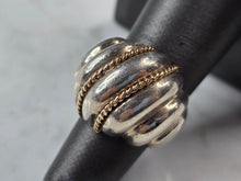 Load image into Gallery viewer, Womens Vintage Estate Sterling Silver 14K Gold Modernist Ring, 11.0g E3922