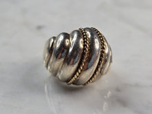 Load image into Gallery viewer, Womens Vintage Estate Sterling Silver 14K Gold Modernist Ring, 11.0g E3922