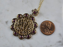 Load image into Gallery viewer, Womens Sterling Silver Gold Tone Amethyst Pendant Necklace 11.7g E3929