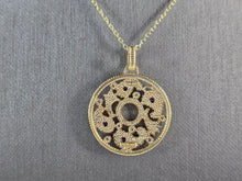 Load image into Gallery viewer, Womens Sterling Silver Gold Tone Amethyst Pendant Necklace 5.8g E3931