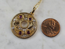 Load image into Gallery viewer, Womens Sterling Silver Gold Tone Amethyst Pendant Necklace 5.8g E3931