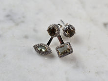 Load image into Gallery viewer, Womens Sterling Silver Modernist CZ Earrings 3.0g E3934