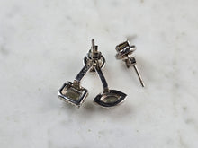 Load image into Gallery viewer, Womens Sterling Silver Modernist CZ Earrings 3.0g E3934