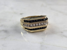 Load image into Gallery viewer, Mens Vintage Estate 14K Yellow Gold Black Diamond Ring 8.4g E3943