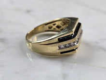 Load image into Gallery viewer, Mens Vintage Estate 14K Yellow Gold Black Diamond Ring 8.4g E3943