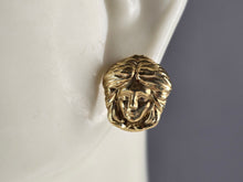 Load image into Gallery viewer, Womens Vintage Estate 10K Gold Medusa Head Stud Earrings 1.9g #E3945