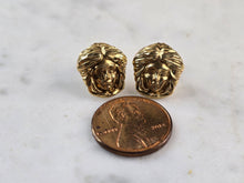 Load image into Gallery viewer, Womens Vintage Estate 10K Gold Medusa Head Stud Earrings 1.9g #E3945