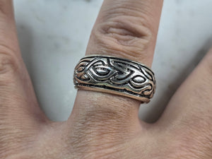 Mens Vintage Estate Sterling Silver Celtic Eternity Knot Ring 9.0g E3956