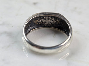 Mens Vintage Estate Sterling Silver Christian Jesus Fish Ring 8.2g E3962