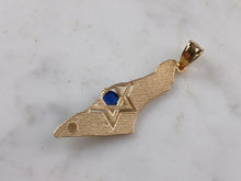 Load image into Gallery viewer, Sterling Silver Gold Tone Jewish Judaica Star of David Israel Pendant 3.0g E3966