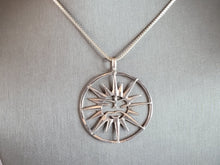Load image into Gallery viewer, Womens Vintage Estate Sterling Silver Necklace &amp; Sun Pendant 13.2g E3967