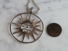 Load image into Gallery viewer, Womens Vintage Estate Sterling Silver Necklace &amp; Sun Pendant 13.2g E3967