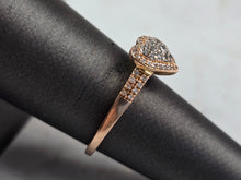 Load image into Gallery viewer, Womens Vintage Estate 10K Rose Gold Diamond Heart Ring 2.4g E3971