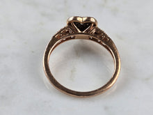 Load image into Gallery viewer, Womens Vintage Estate 10K Rose Gold Diamond Heart Ring 2.4g E3971