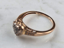 Load image into Gallery viewer, Womens Vintage Estate 10K Rose Gold Diamond Heart Ring 2.4g E3971