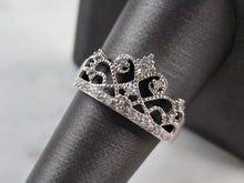 Load image into Gallery viewer, Womens Vintage Estate 10K White Gold Diamond Tiara Ring 3.2g #E3973