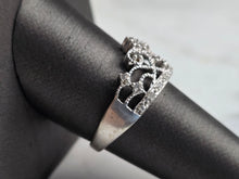 Load image into Gallery viewer, Womens Vintage Estate 10K White Gold Diamond Tiara Ring 3.2g #E3973