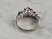 Load image into Gallery viewer, Womens Vintage Estate 10K White Gold Diamond Tiara Ring 3.2g #E3973