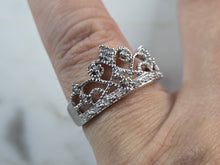 Load image into Gallery viewer, Womens Vintage Estate 10K White Gold Diamond Tiara Ring 3.2g #E3973