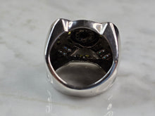 Load image into Gallery viewer, Womens Vintage Art Deco 10K White Gold Topaz &amp; Yellow Diamond Ring 13.6g E3974