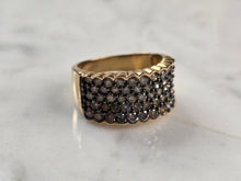 Load image into Gallery viewer, Womens Estate 10K Yellow Gold Chocolate Diamond Ring 5.0g E3975