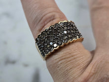 Load image into Gallery viewer, Womens Estate 10K Yellow Gold Chocolate Diamond Ring 5.0g E3975