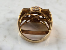 Load image into Gallery viewer, Womens Vintage Estate 10K Yellow Gold Diamond Ring 8.2g E3980
