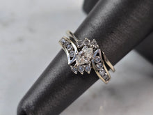 Load image into Gallery viewer, Womens Vintage Estate 14K White Gold Diamond Engagement Ring Set, 6.5g E3986