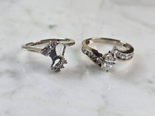 Load image into Gallery viewer, Womens Vintage Estate 14K White Gold Diamond Engagement Ring Set, 6.5g E3986