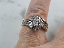 Load image into Gallery viewer, Womens Vintage Estate 14K White Gold Diamond Engagement Ring Set, 6.5g E3986