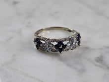Load image into Gallery viewer, Womens Vintage Estate 14K White Gold Spinel Topaz &amp; Diamond Ring, 2.3g E3988