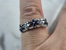 Load image into Gallery viewer, Womens Vintage Estate 14K White Gold Spinel Topaz &amp; Diamond Ring, 2.3g E3988
