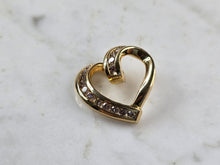 Load image into Gallery viewer, Womens Vintage Estate 10K Gold Diamond Heart Pendant 4.6g #E3990