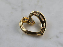 Load image into Gallery viewer, Womens Vintage Estate 10K Gold Diamond Heart Pendant 4.6g #E3990