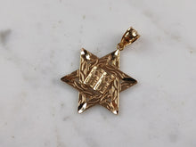 Load image into Gallery viewer, Sterling Silver Gold Tone Jewish Judaica Star of David Pendant, 3.1g E3994