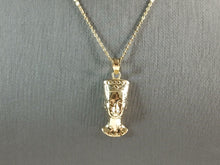 Load image into Gallery viewer, Womens Sterling Silver Gold Tone Queen Nefertiti Pendant Necklace 3.9g E3997