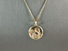 Load image into Gallery viewer, Womens Sterling Silver Gold Tone Guardian Angel Pendant Necklace 4.2g E3999