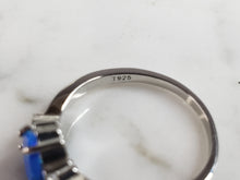 Load image into Gallery viewer, Womens Estate Sterling Silver Modernist Blue Opal Heart Ring 1.9g E4000