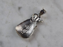 Load image into Gallery viewer, Sterling Silver Money Bags Dollar Sign Pendant Necklace 4.7g #E4006