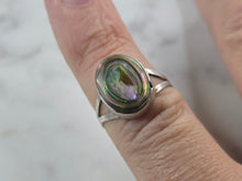 Load image into Gallery viewer, Womens Vintage Estate Sterling Silver Modernist Abalone Ring 2.1g E4015