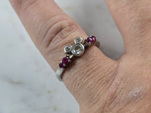 Load image into Gallery viewer, Womens Vintage Estate Sterling Silver Disney Mickey Mouse Ruby Ring 2.6g E4018