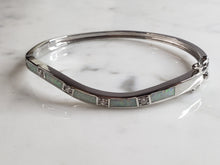 Load image into Gallery viewer, Womens Estate Sterling Silver Modernist Opal Bangle Bracelet 16.3g E4026