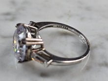 Load image into Gallery viewer, Womens Vintage Estate Sterling Silver CZ Engagement Ring 4.9g E4030