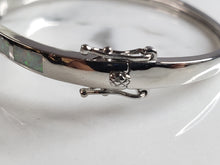 Load image into Gallery viewer, Womens Estate Sterling Silver Modernist Opal Bangle Bracelet 17.1g E4031