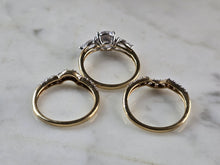 Load image into Gallery viewer, Womens Vintage Sterling Silver Gold Tone CZ Engagement Ring Set 6.3g E4032